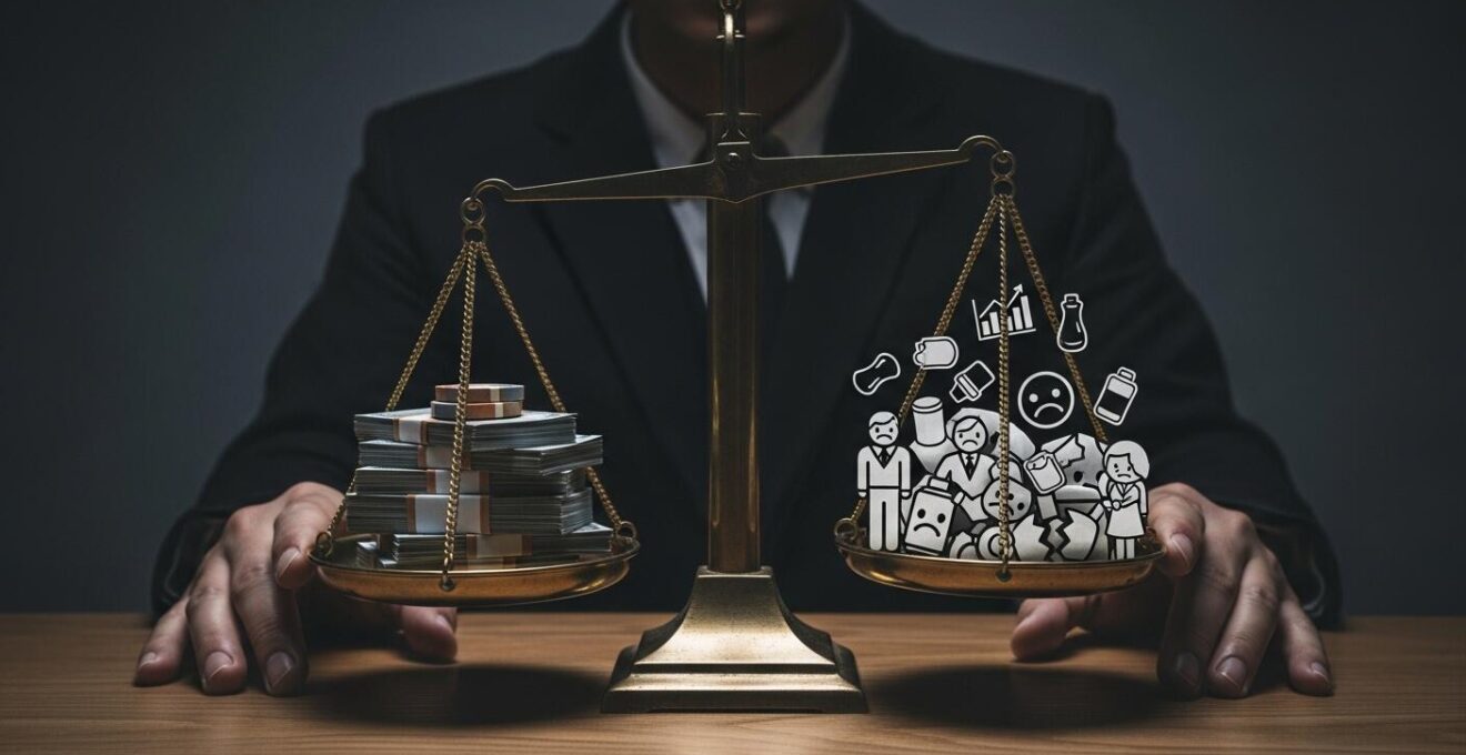 Illustration symbolisant les risques d’un prix trop bas : clients mécontents, produit dévalorisé, et perte d’argent pour la start-up