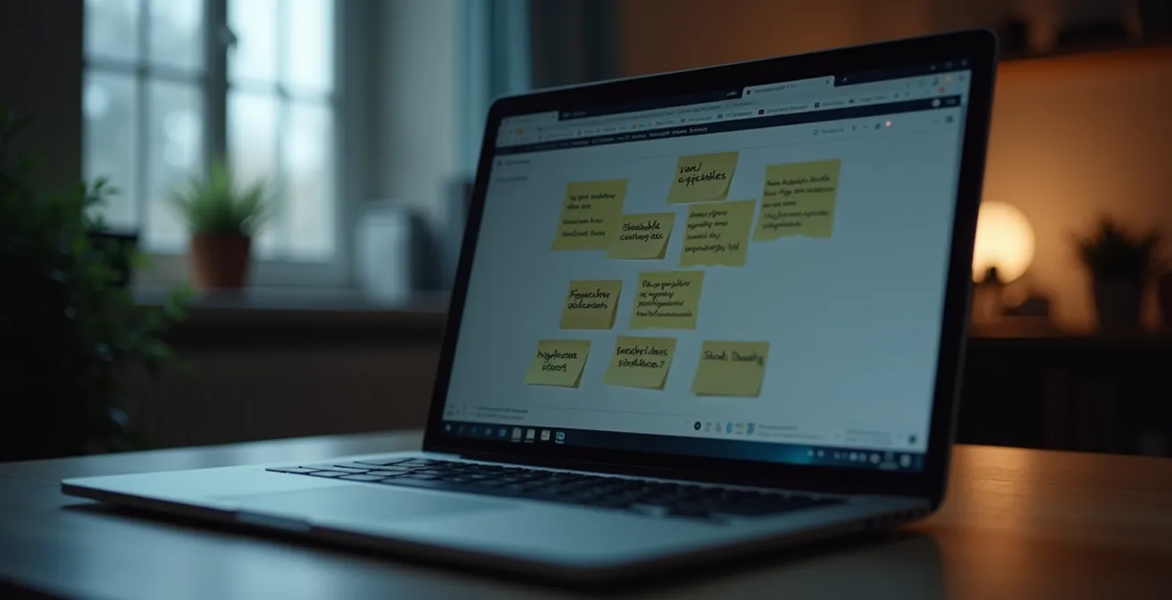 Illustration conceptuelle d’un produit digital minimaliste et imparfait représentant l’idée d’un MVP avec un focus sur la validation rapide
