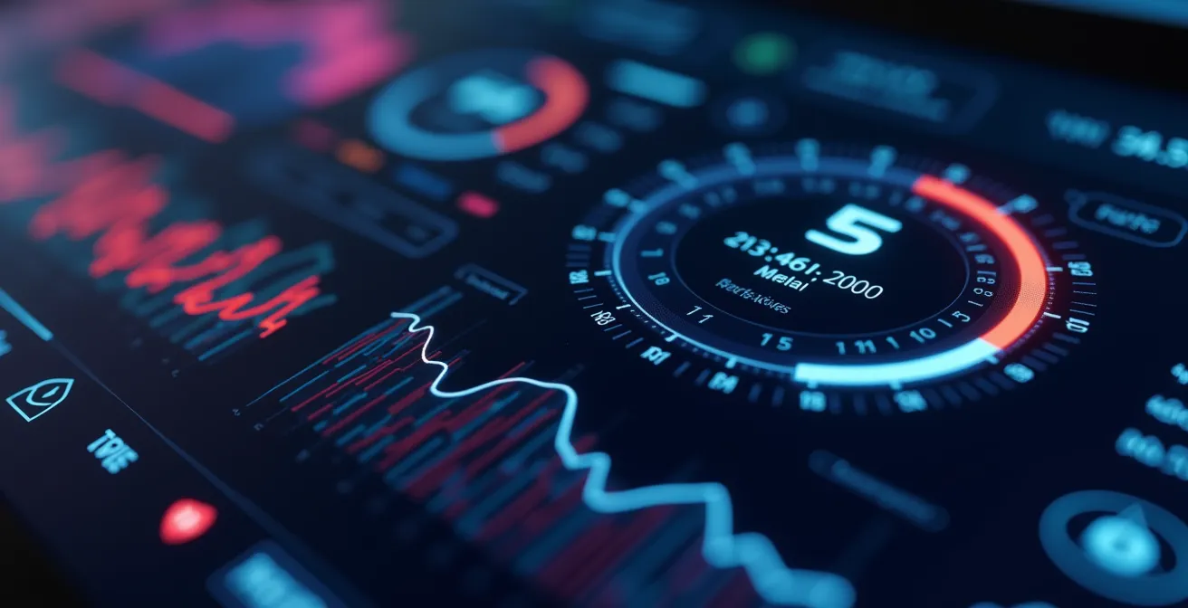 Illustration visuelle d’un tableau de bord synthétique présentant trois KPIs clés par service dans une entreprise moderne