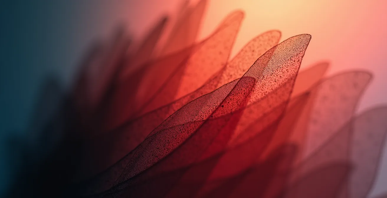 Représentation visuelle abstraite des phases émotionnelles du changement en entreprise