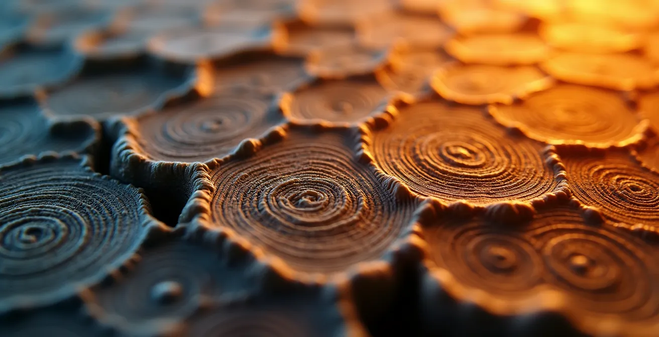 Vue macro de structures géométriques évoquant la croissance organisationnelle