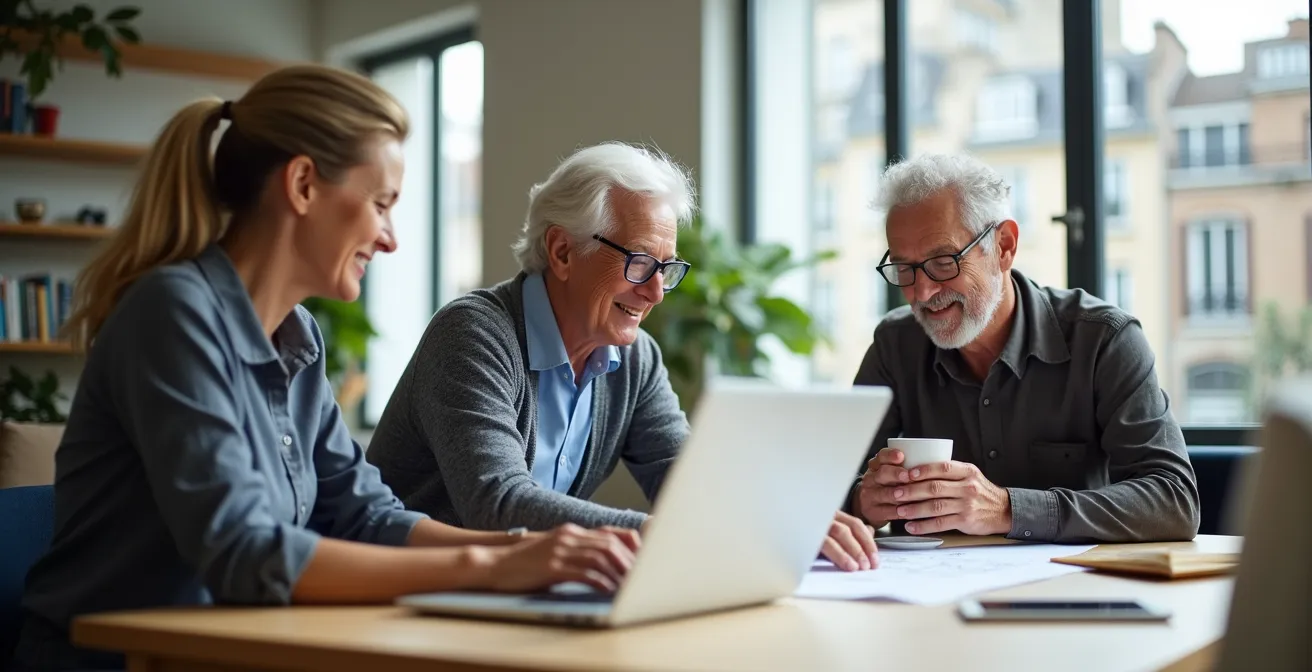 Portrait dynamique de jeunes seniors actifs pratiquant des activités variées